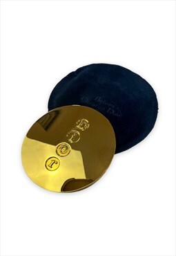 Christian Dior mirror gold tone metal vanity compact