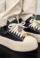 CHUNKY SOLE CANVAS SHOES RETRO SPORT SNEAKERS EMOJI TRAINERS