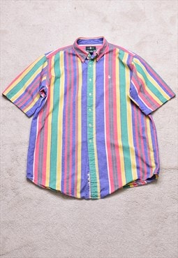 Vintage 90s Rainbow Striped Shirt