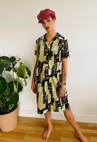 PRINTED 70'S DAY DRESS