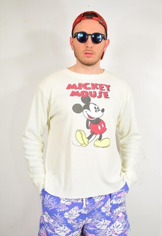 VINTAGE 90S DISNEY CREAM MICKEY MOUSE TOP