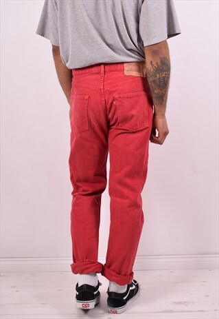 LEVI'S 501 MENS VINTAGE JEANS W33 L30 RED 90S