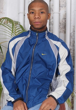VINTAGE NIKE BIG LOGO TRACK JACKET BLUE