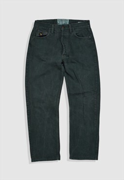Vintage 90s Avirex Straight-Leg Denim Jeans in Forest Green