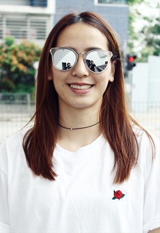SHALEX CAT EYE SUNGLASSES - SILVER