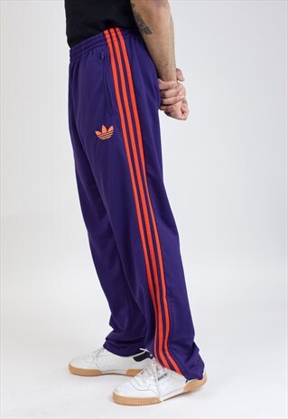 VINTAGE 90S ADIDAS PURPLE/ORANGE TRACKSUIT BOTTOMS