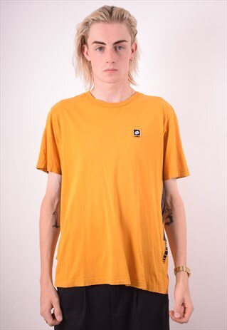 LOTTO MENS VINTAGE T-SHIRT TOP MEDIUM YELLOW 90S