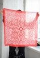 VINTAGE RED PAISLEY PRINT BOHEMIAN COTTON SCARF