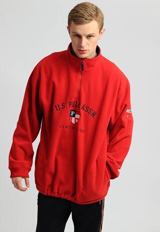 VINTAGE U.S.POLO ASSN 1/4 ZIP FLEECE SWEATSHIRT