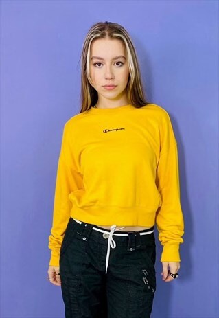 Vintage Champion Yellow Spellout Sweatshirt