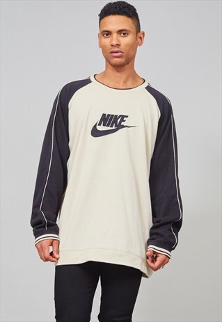 VINTAGE 80'S SUPER OVERSIZED BEIGE NIKE SWEATER
