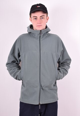NIKE MENS VINTAGE FLEECE HOODIE JACKET SMALL GREY 90'S