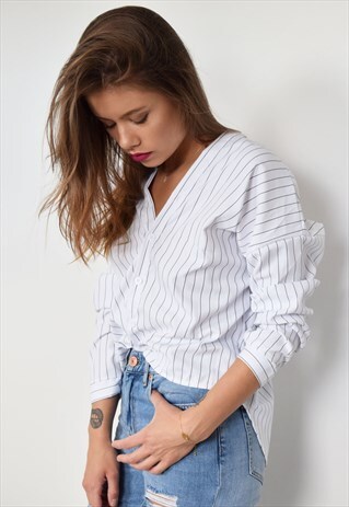 CASUAL LOOSE SHIRT WITH STRIPES