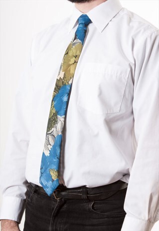 WATERCOLOR FLORAL NECKTIE / MEN SLIM TIE