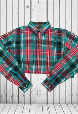 vintage checkered cropped chaps shirt 