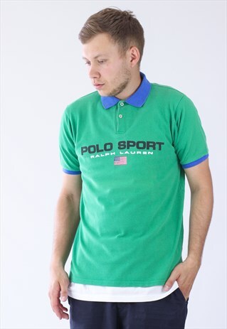 VINTAGE MENS RALPH LAUREN POLO SPORT POLO SHIRT TOP