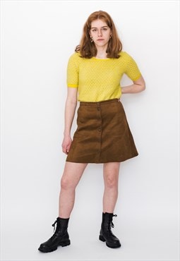 Vintage 90s soft mini skirt in brown