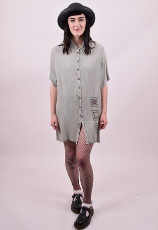 VINTAGE 90'S OVERSIZED DRESS SHIRT SIZE 10 12 14 16