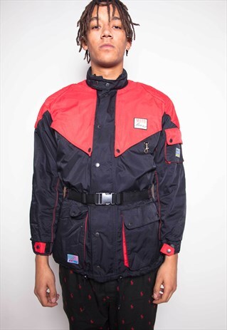 VINTAGE 90S MOTORCYCLE BUCKLED JACKET ID:5208