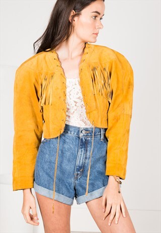 VINTAGE 80S SUEDE FRINGED JACKET / S0921