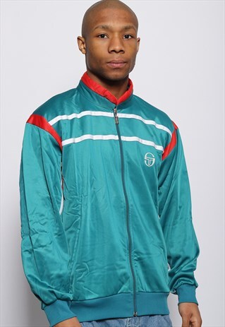 VINTAGE SERGIO TACCHINI LOGO TRACK JACKET BLUE