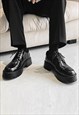 CROCODILE SKIN SHOES FAUX LEATHER HIGH FASHION BROGUES BLACK