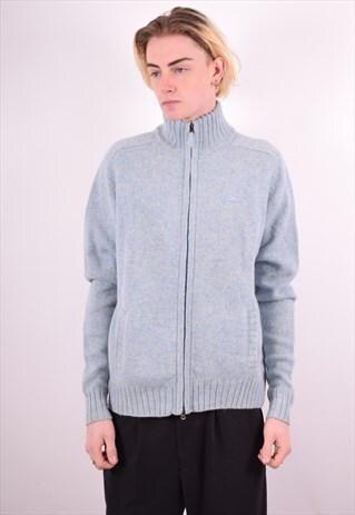 KAPPA MENS VINTAGE CARDIGAN SWEATER LARGE BLUE 90S