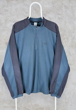 The North Face Fleece Sweatshirt 1/4 Zip Blue Grey TKA 100 L