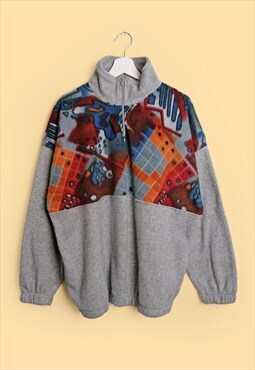 90's Oversized Fleece Unisex Retro Print 1/4 Zip Sweatshirt