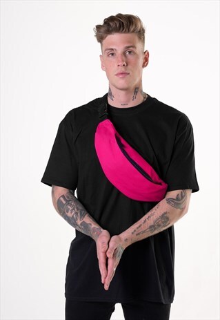 CROSS BODY FESTIVAL TOTE MAN BUM BAG - NEON PINK