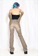 VINTAGE FLARE TROUSERS Y2K STONEWASHED STRIPED RAVE FLARES
