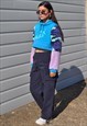 Y2K VINTAGE REWORKED PUMA COWL NECK CAMO SLEEVE SWEATSHIRT