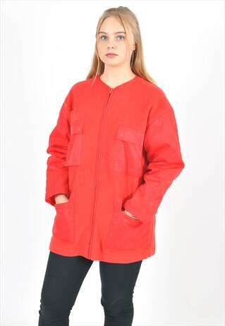 VINTAGE 90'S FLEECE JACKET IN RED
