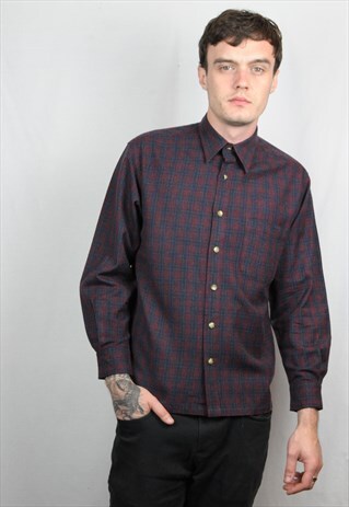 RED NAVY CHECK SHIRT