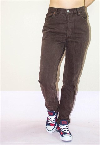 VINTAGE 90'S HIGH WAIST GORGEOUS FITTING BROWN LEVI'S 501'S