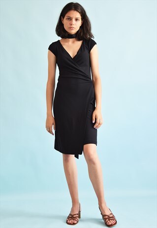 90'S RETRO MINIMALIST WRAP UP STRECTH MINI DRESS