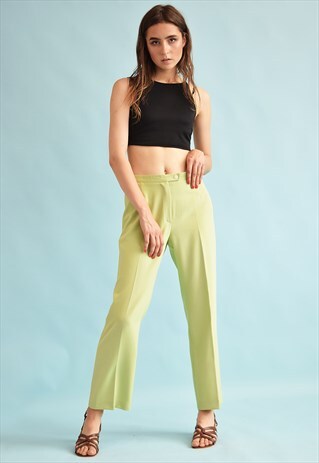 90'S RETRO HIGH WAIST CLASSIC CUT TROUSERS