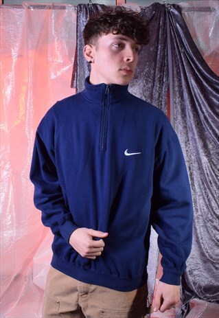 VINTAGE NIKE BLUE 1/4 ZIPPED SWEATSHIRT