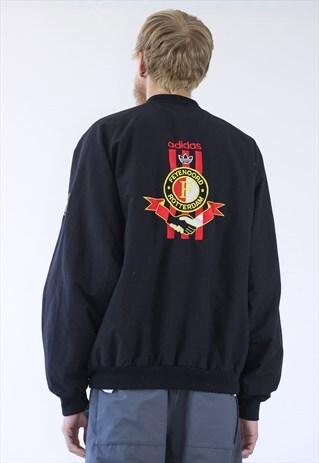 90S VINTAGE MENS ROTTERDAM FEYENOORD BIG LOGO BOMBER JACKET
