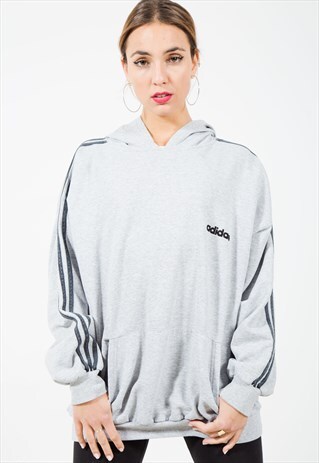 VINTAGE 90S ADIDAS EMBROIDERED HOODIE / S7921