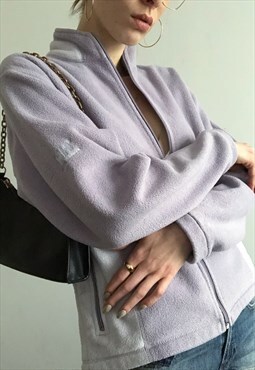 Vintage violet full zip fleece with embroidered logo