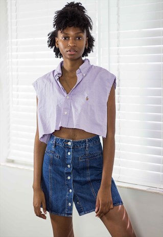 VINTAGE POLO RALPH LAUREN CROP TOP REWORKED 90S X 3.6