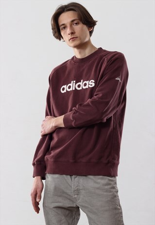 VINTAGE MENS ADIDAS BIG LOGO SPELL OUT SWEATSHIRT CREW NECK