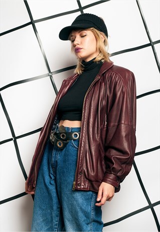 80S VINTAGE LEATHER JACKET