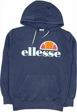 ellesse 90's Spellout Pullover Hoodie Small Blue