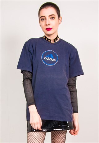 ADIDAS VINTAGE 90'S NAVY BLUE T-SHIRT