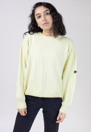 VINTAGE 90'S YELLOW CABLE KNIT JUMPER