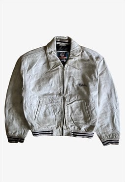 Vintage Redskins White Leather Varsity Jacket