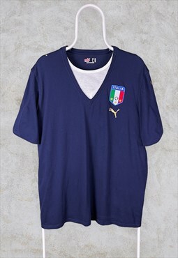 Vintage Italy Football Shirt 2006 Blue Puma XL