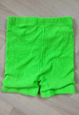 Y2K Neon Green Toweling Shorts